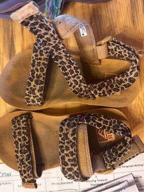 Reef Kids Leopard-Print Strap Sandals - Brown/Tan